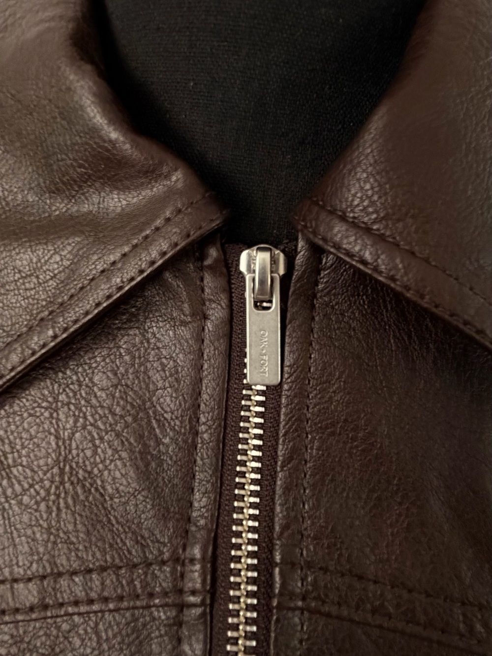 Vegan Leather Bomber Zip-Front Jacket - Picture 6 of 8